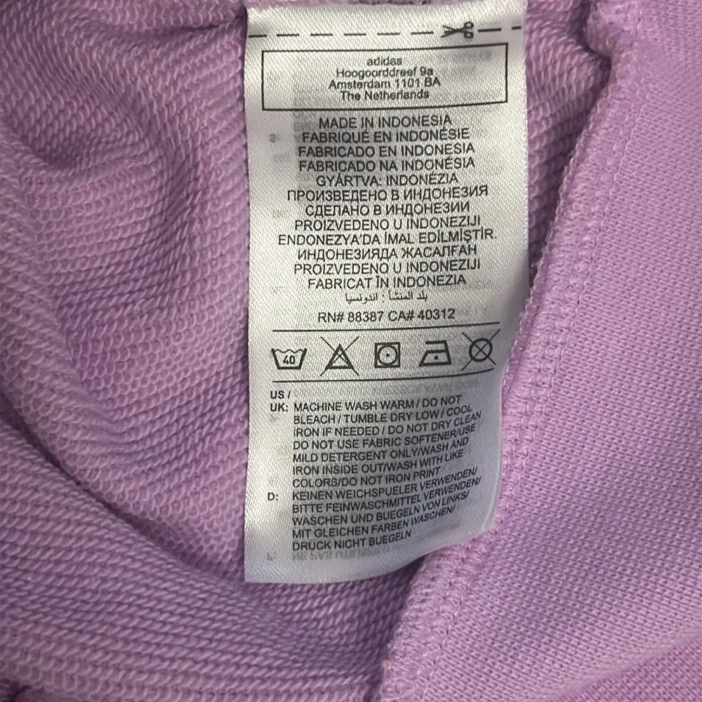 Adidas Graphic Print Cropped Hoodie Sweatshirt Girl Size S